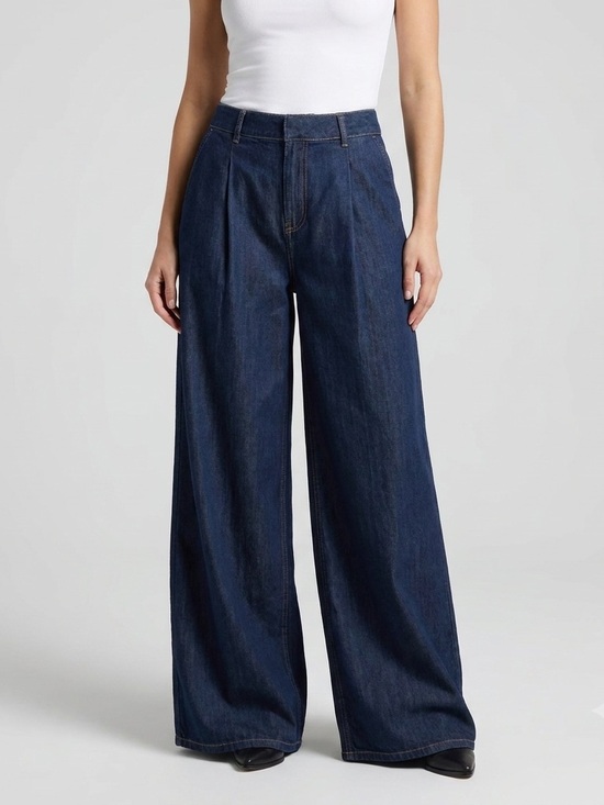 H&M Denim - NWT H&M Wide Leg Pleated Denim Trousers Blue Jeans - Size 6 / 38